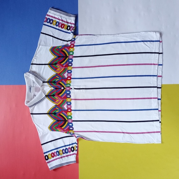 Vintage Other - Vintage 90s HEAD Colourful Funky Pattern Polo T-Shirt